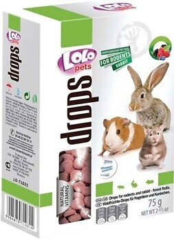 Фото Lolo Pets Drops Ласощі для гризунів і кроликів лісові ягоди 75 г (LO-71031)