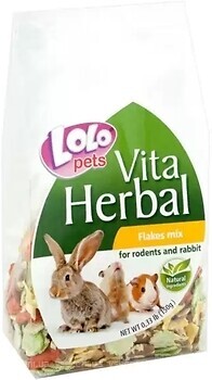 Фото Lolo Pets Vita Herbal Ласощі для гризунів і кроликів яблучні чіпси 150 г (LO-74109)