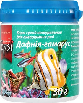Фото Topsi Дафнія-гаммарус для акваріумних риб в порошку 30 г (4820122208537)