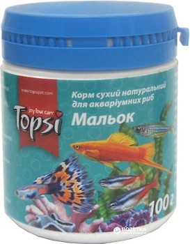 Фото Topsi Малек для аквариумных рыб в хлопьях 100 г (4820122208544)