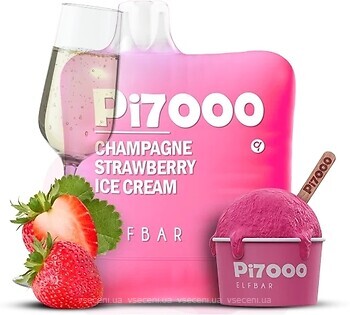 Фото Elf Bar PI7000 Champagne Strawberry Ice Cream Шампанське + полуничне морозиво 50 мг