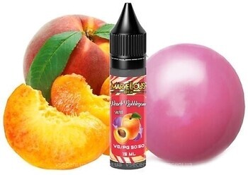 Фото Marwelous Brew Salt Peach Bubblegum Персикова жуйка 35 мг 15 мл