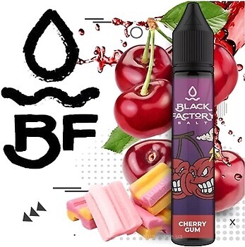 Фото Black Factory Salt Cherry Gum Вишнева жуйка 25 мг 30 мл